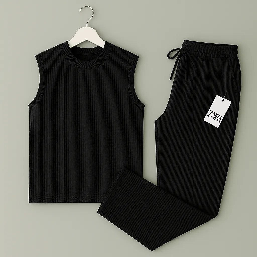 Measurements of Sleeveless t shirt and pant(Black)